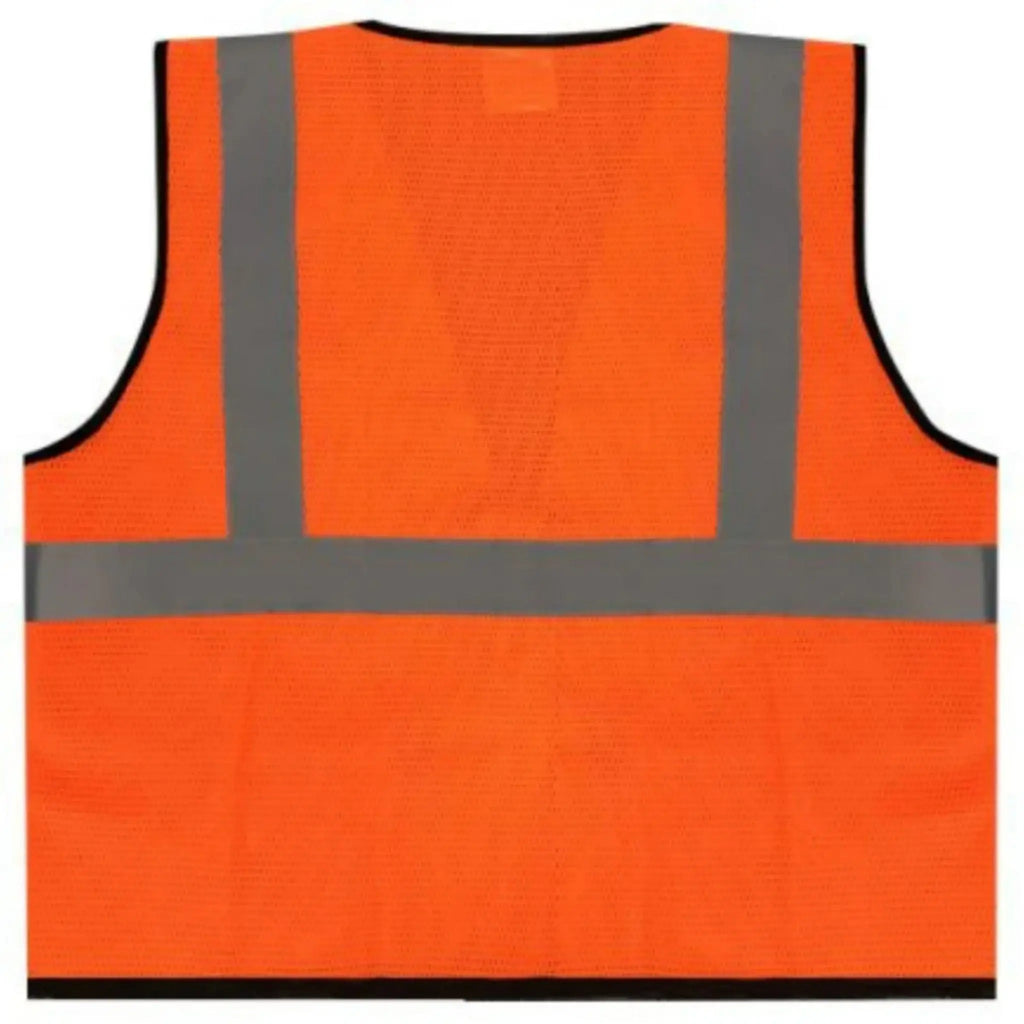 Safety Main 05EAMO Economy Vest, Class 2, All Mesh, Hi-Vis Orange, Pack of 10