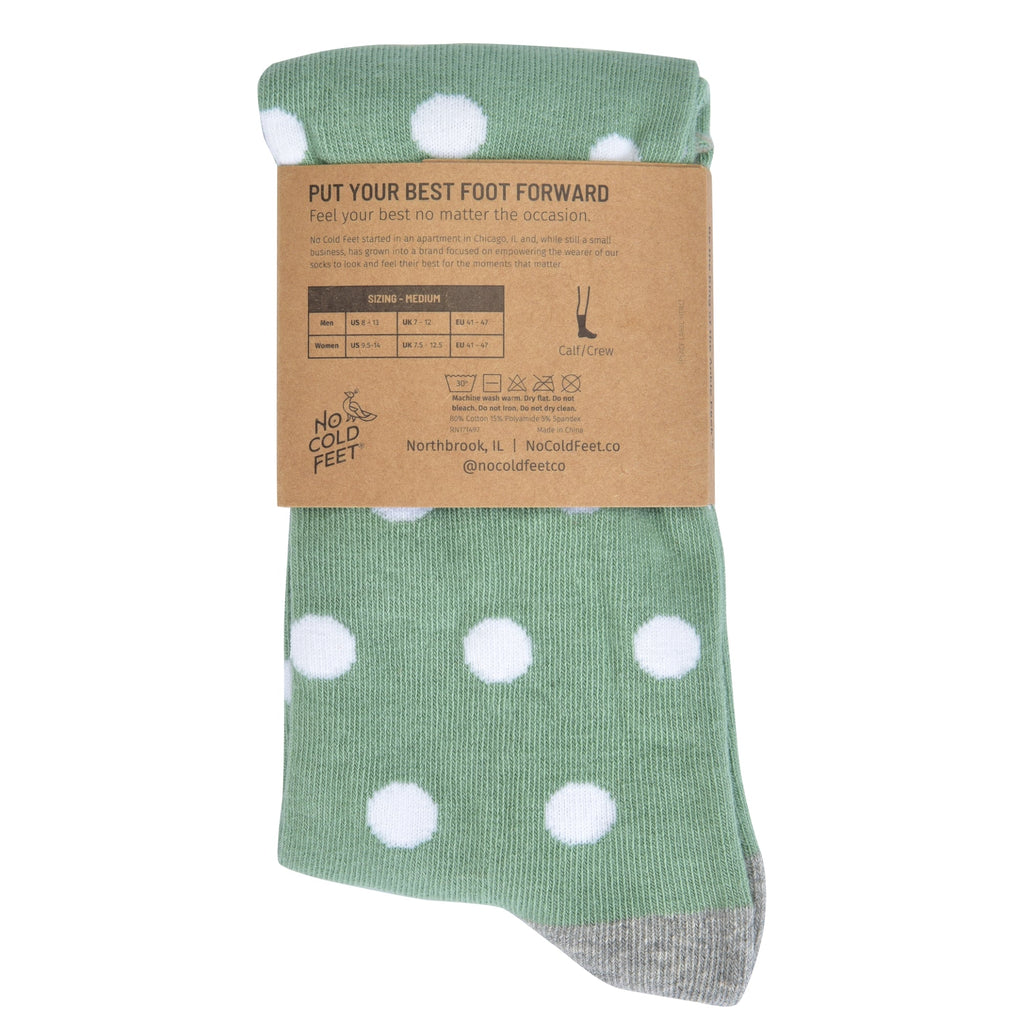 Sage Green with White Polka Dot Socks
