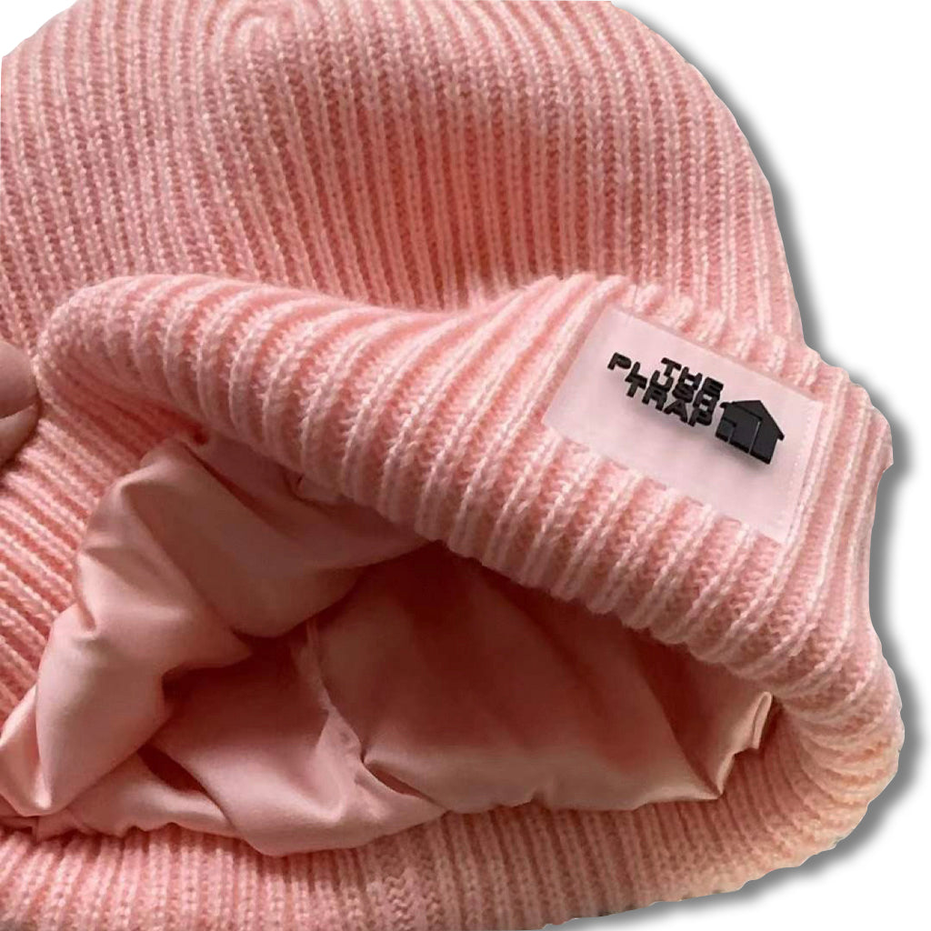 Satin Lined Bunny Beanie Balaclava – Kawaii Ears Hat for Hair Protection, Alt Streetwear Ski Mask, Anime Winter Gift