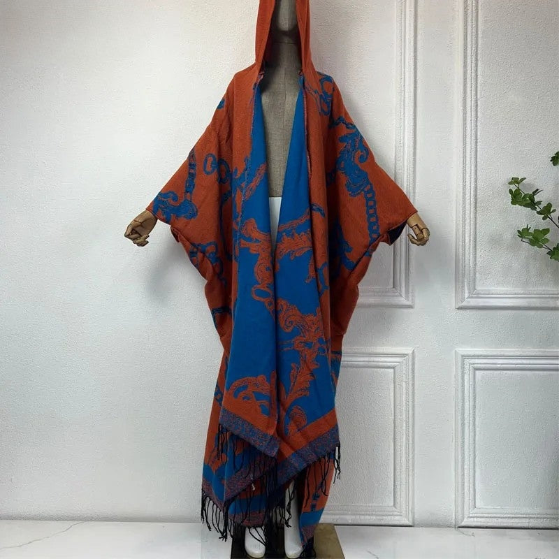 Grandeur Luxe Hooded Wool Kimono