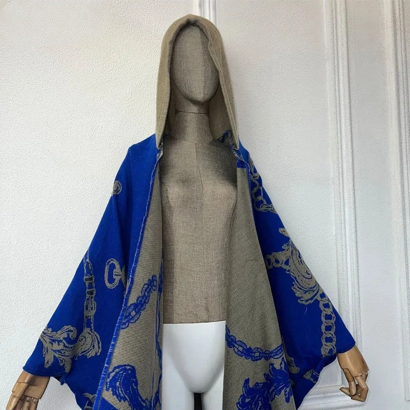 Grandeur Luxe Hooded Wool Kimono