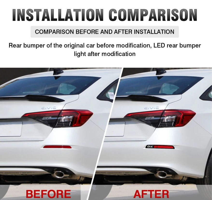 2022-2026 Xgen Civic Sedan LED Reflectors 11th Gen V3 Smoked