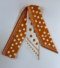 Burnt Orange and White Blocks Twilly