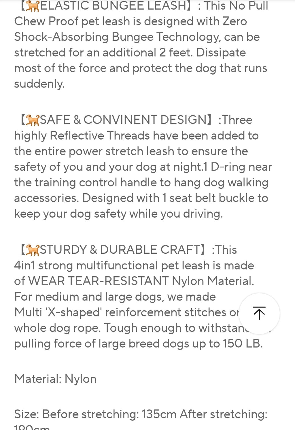 Heavy duty tactical bungee leash shock absorbing reflective, no pull.