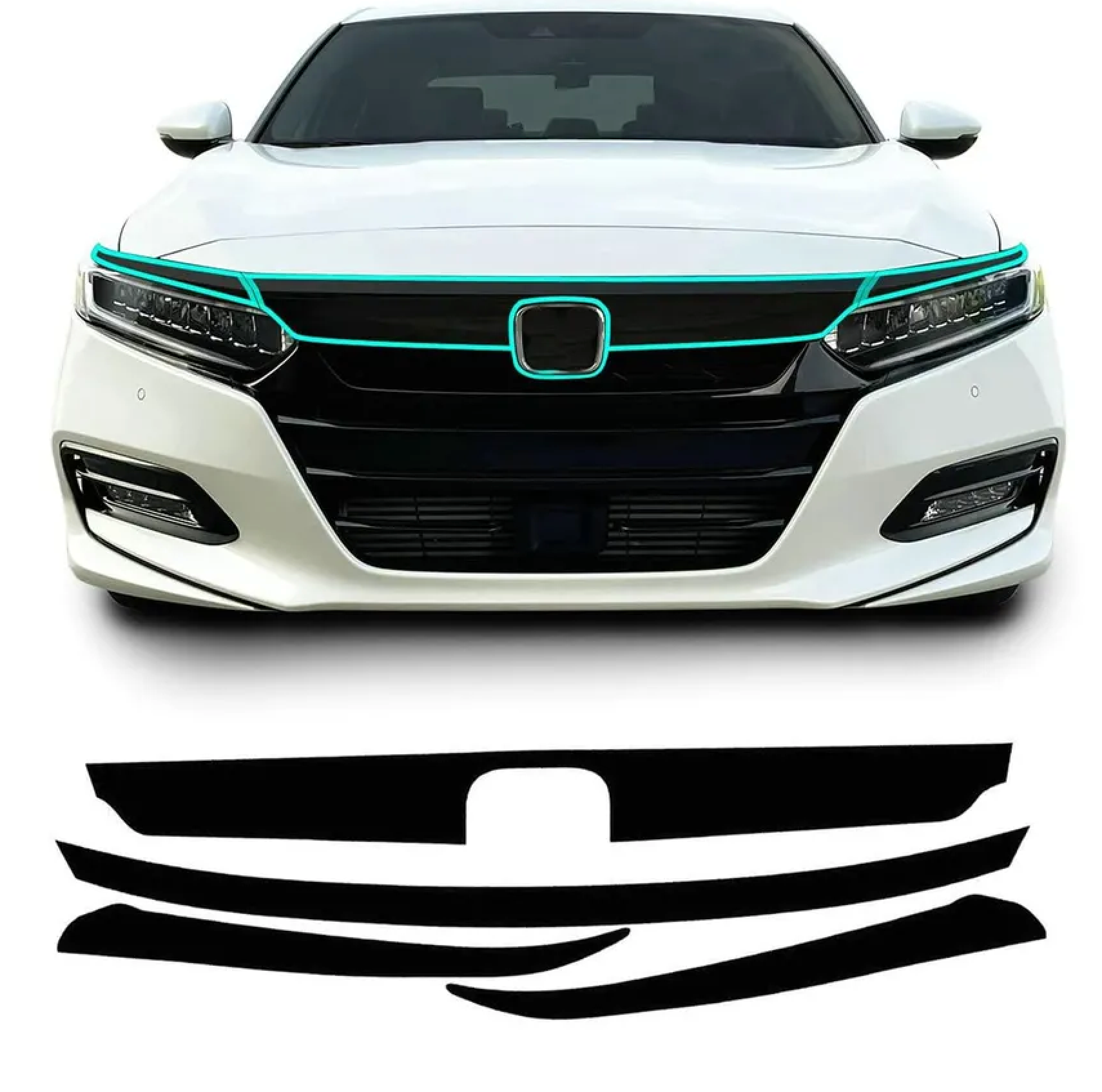 2018-2020 Xgen Accord Grill Chrome Delete Gloss Black