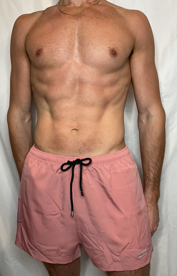 CTS SOLID SWIM TO GYM SHORT- SEASHELL PINK