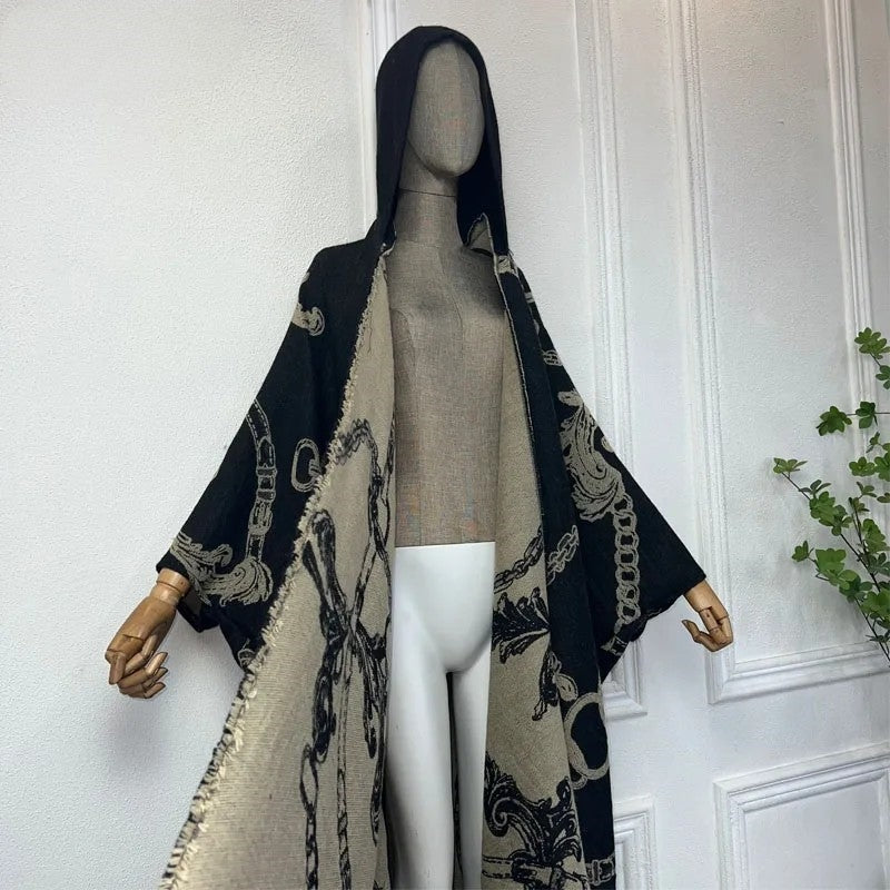 Grandeur Luxe Hooded Wool Kimono