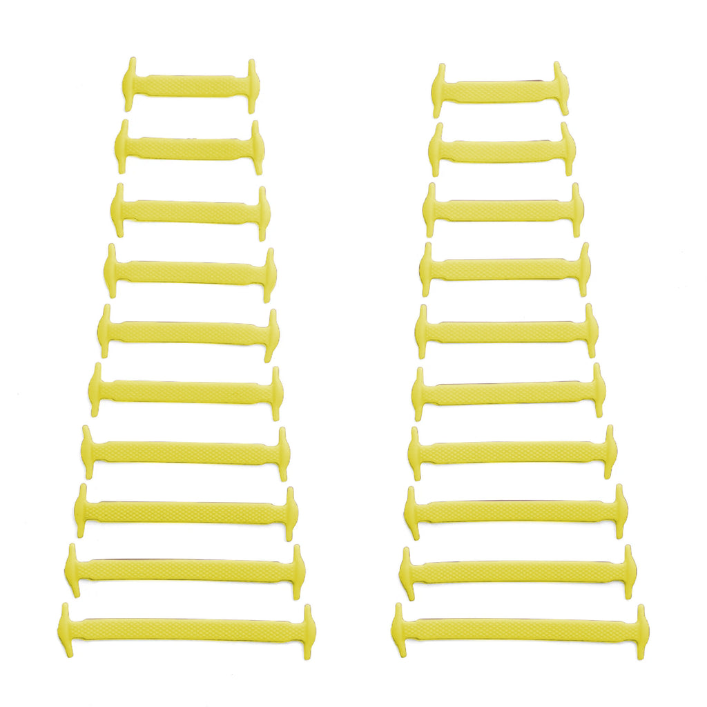 Yellow Stretchy Tieless Silicone Elastic Shoelaces | 20 Straps