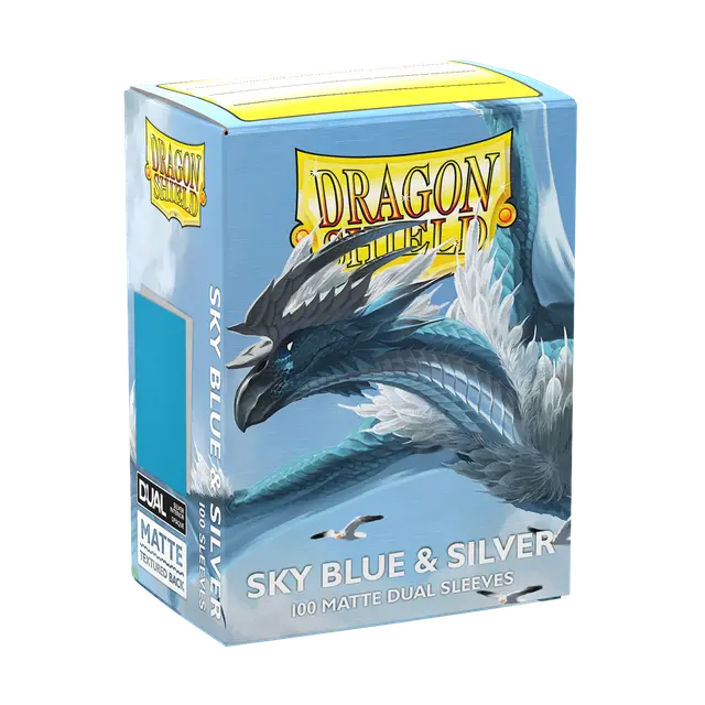 Dragon Shield: Sky Blue & Silver - Matte Dual Sleeves (100)