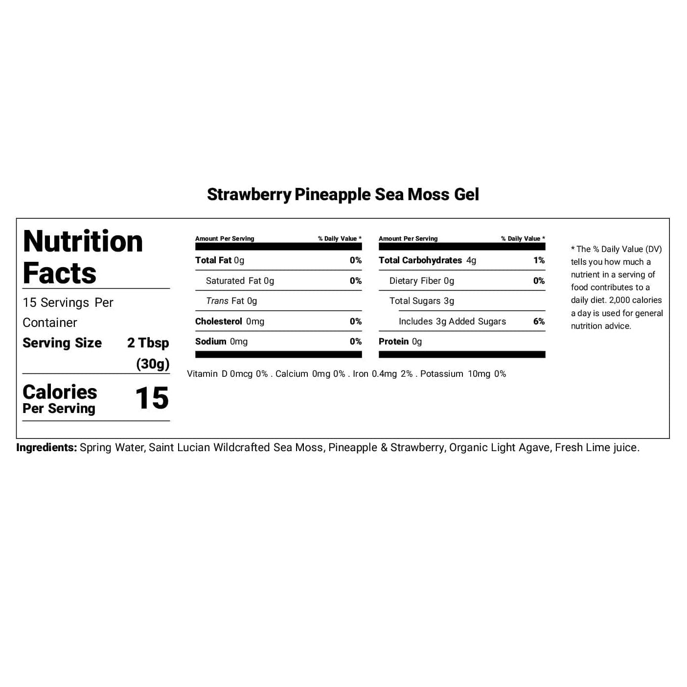 Sea Moss Gel - Strawberry Pineapple Flavor 16oz