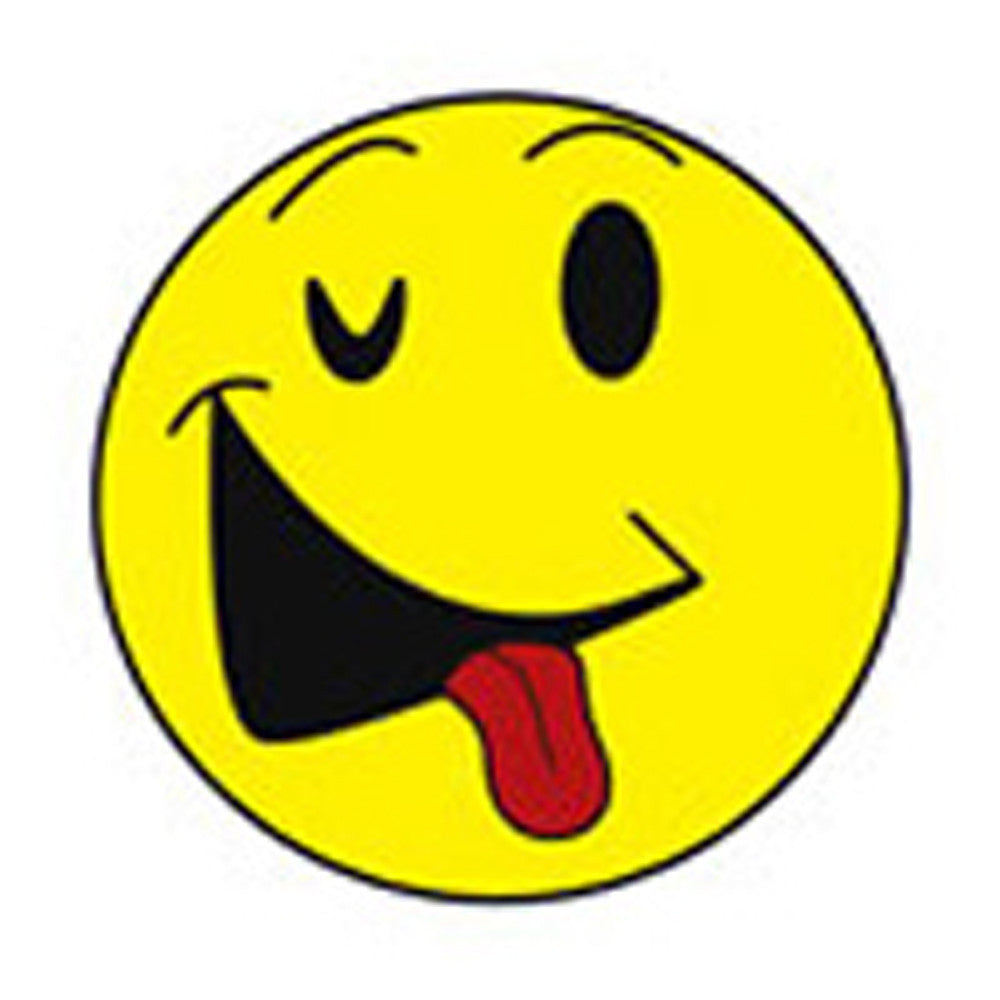 WINKING HAPPY FACE Glitter Temporary Tattoo 2x2