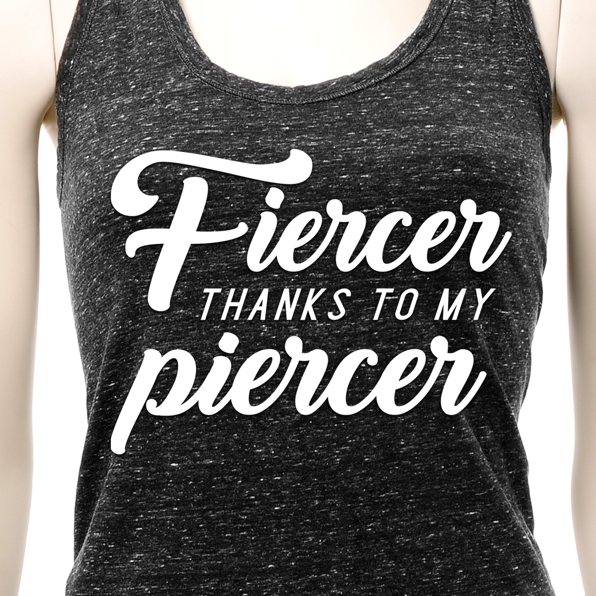 Fiercer thanks to my Piercer Black Gray Cosmic Twist Back Tank Top