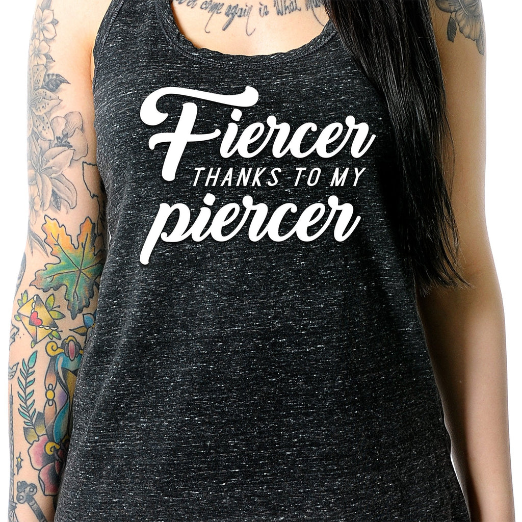 Fiercer thanks to my Piercer Black Gray Cosmic Twist Back Tank Top