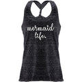 Mermaid Life Black Gray Cosmic Twist Back Tank Top