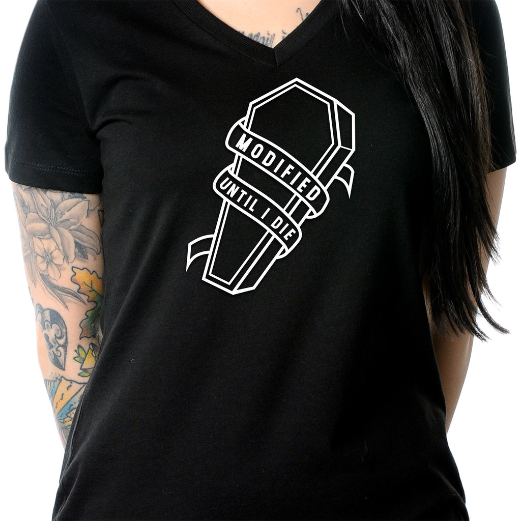 Modified Till I Die Tapered V-Neck Tee Shirt