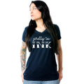Pretty in Ink Navy Tapered V-Neck Tee Shirt