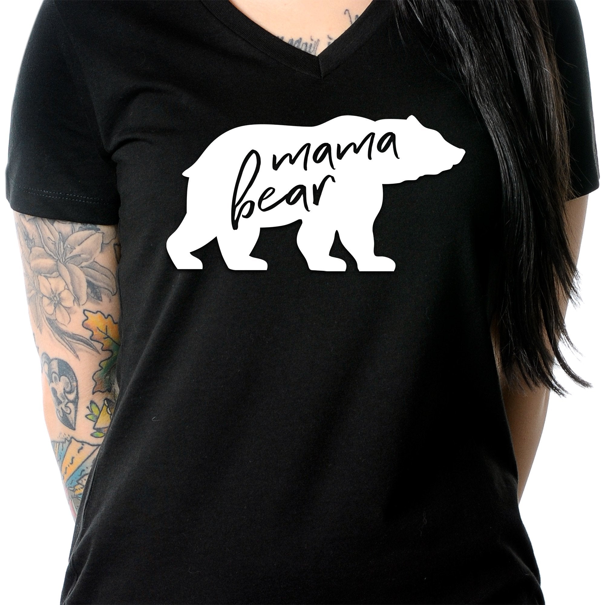Mama Bear Tapered V-Neck Tee Shirt