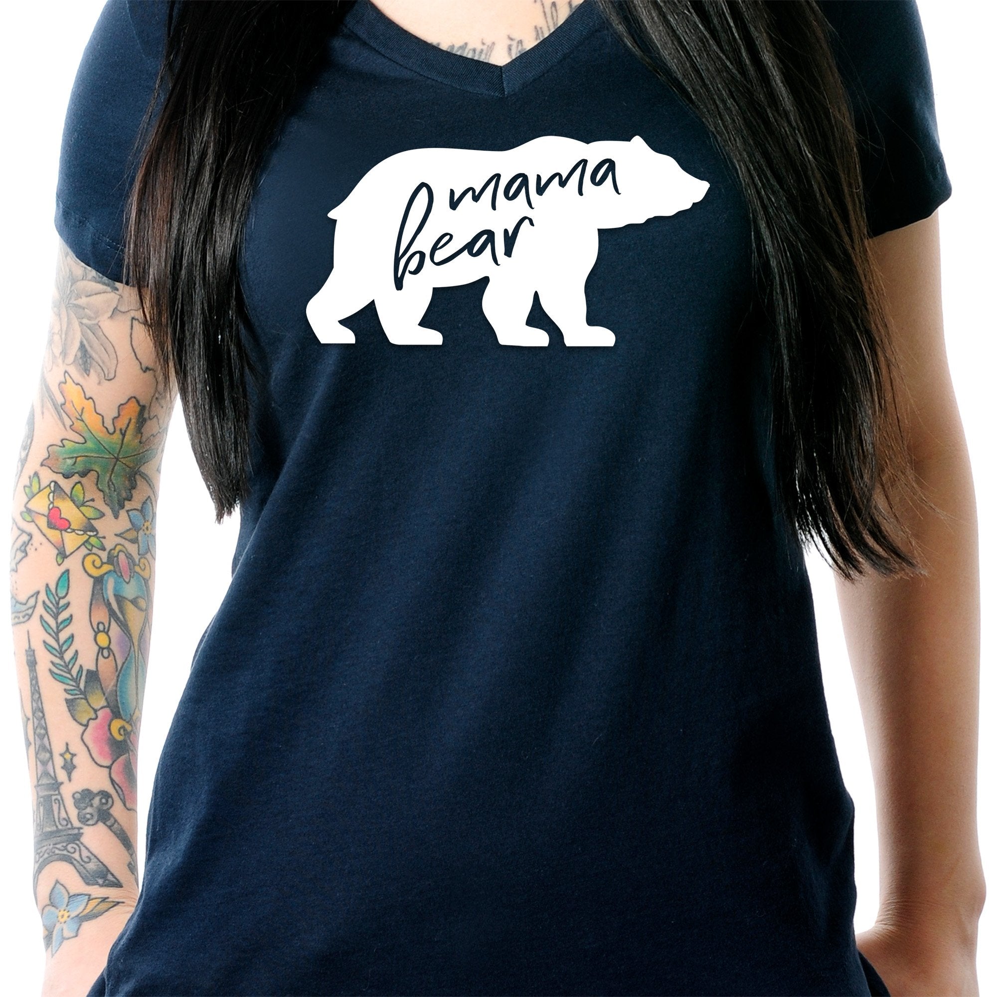 Mama Bear Tapered V-Neck Tee Shirt