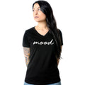 Mood Black Tapered V-Neck Tee Shirt