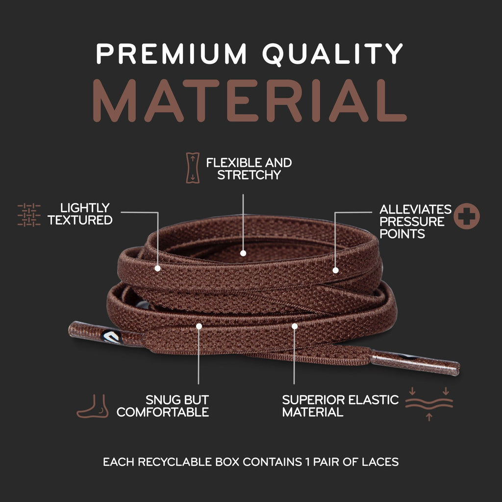 Brown Flat Elastic Stretch Shoe Laces