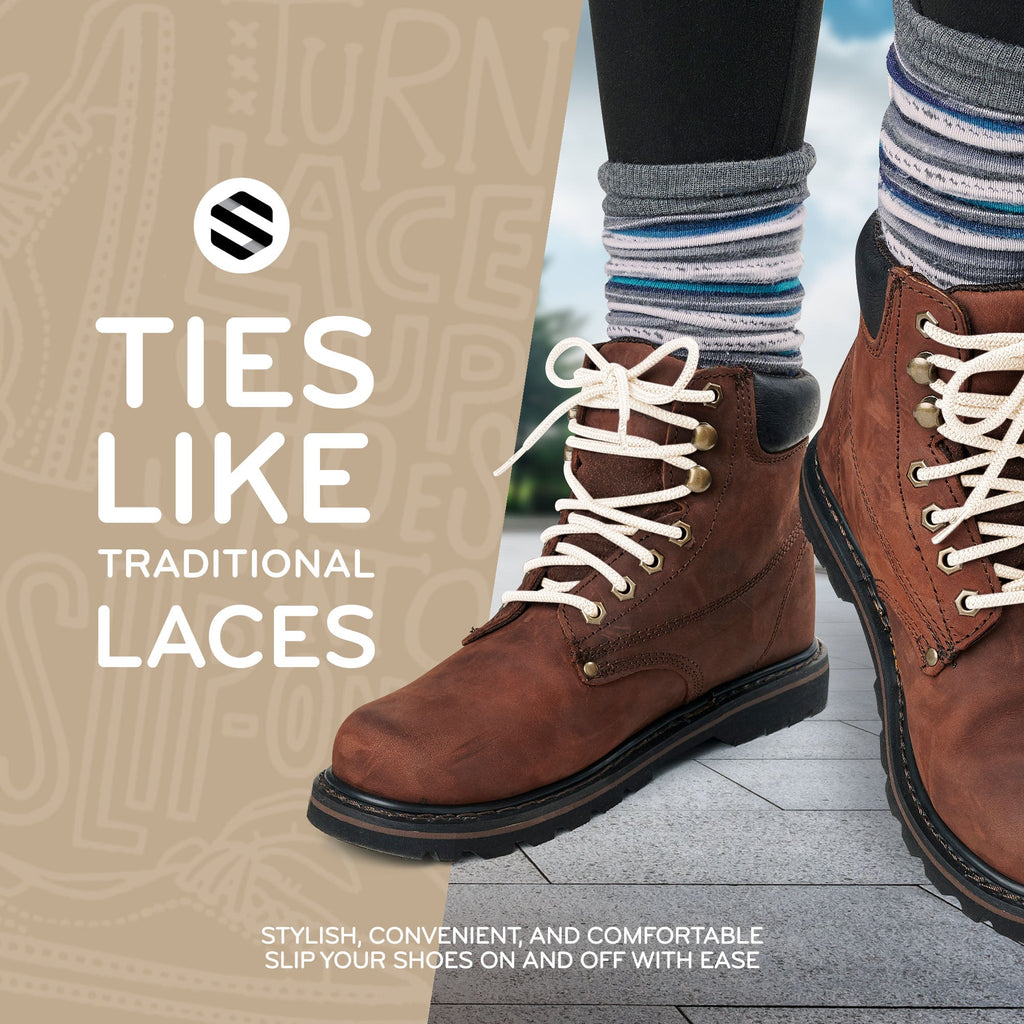 Ivory Round Elastic Stretch Shoe Laces