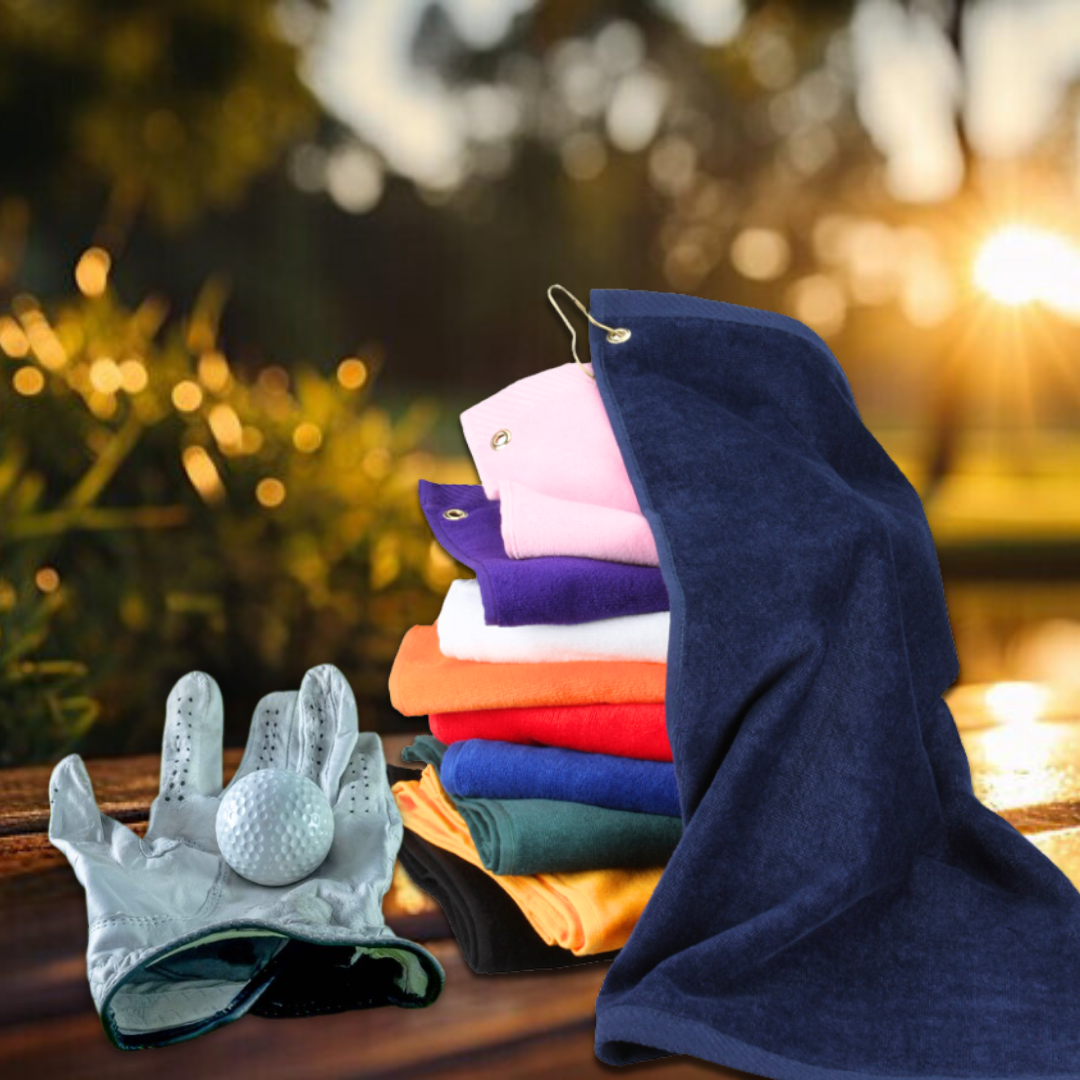 Small Jewel Velour Golf Towel: Corner Grommet & Hook Pack of 6