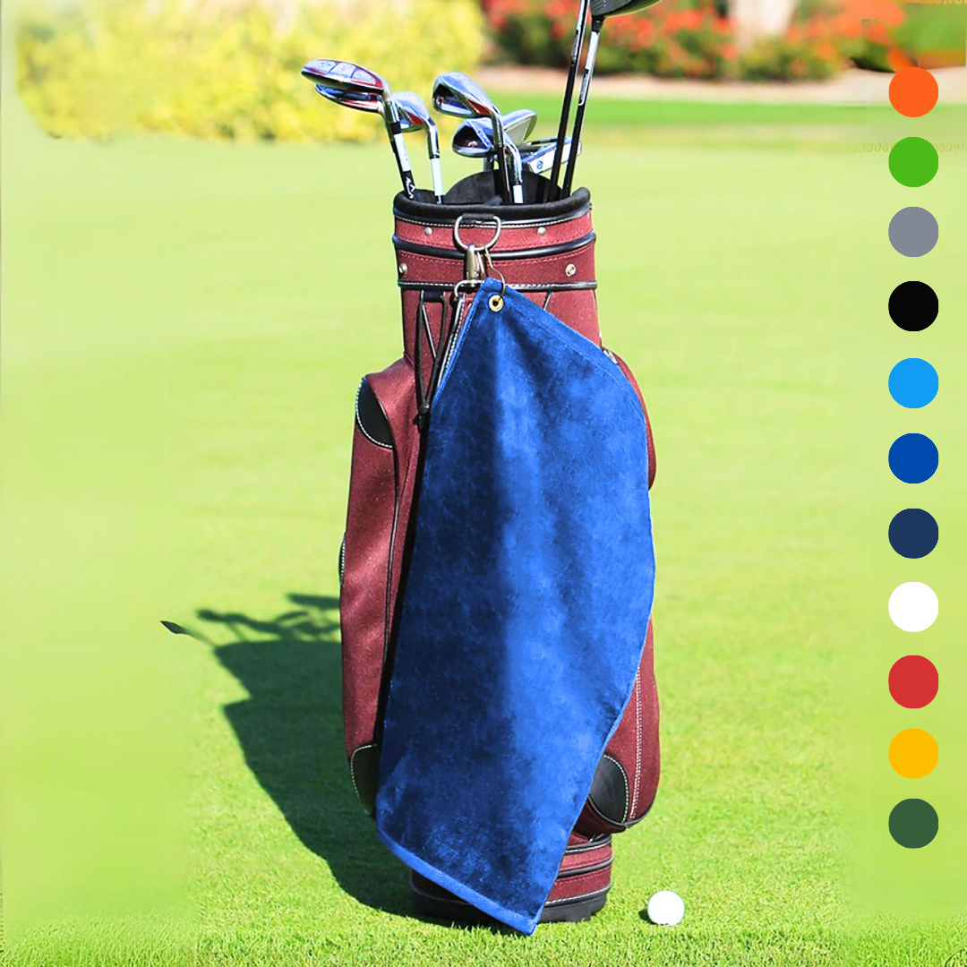 Medium Diamond Velour Golf Towel: Corner Grommet & Hook Pack of 4