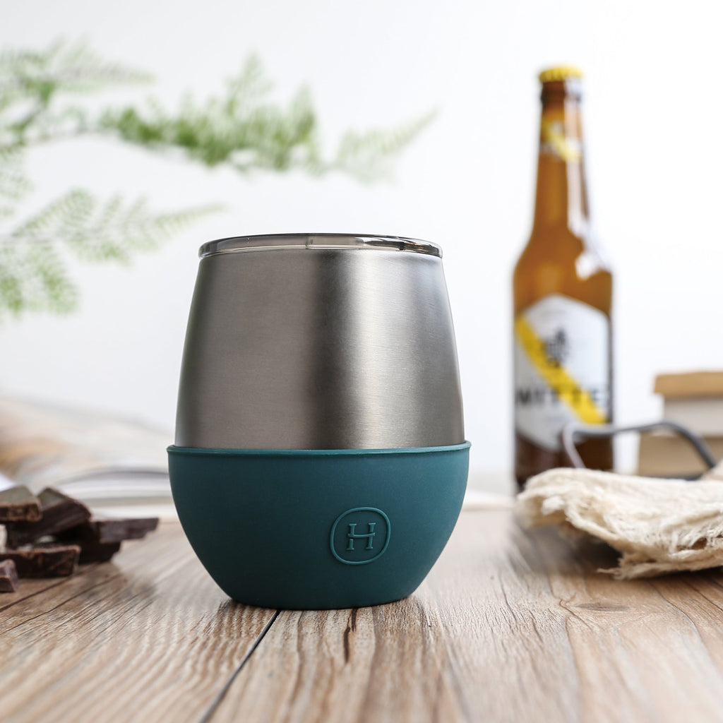 Titanium Grey Tumbler-Peacock Green 8 OZ