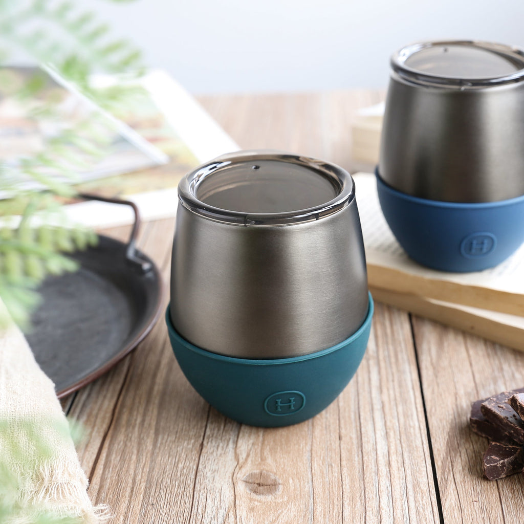 Titanium Grey Tumbler-Peacock Green 8 OZ