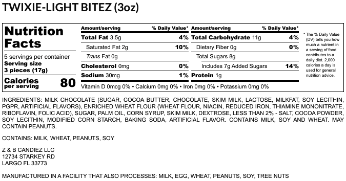 TWIXIE-LIGHT BITEZ (3 oz)