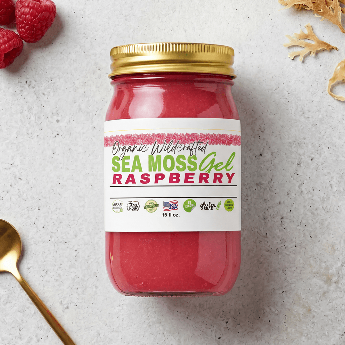 Sea Moss Gel - Raspberry Flavor 16oz