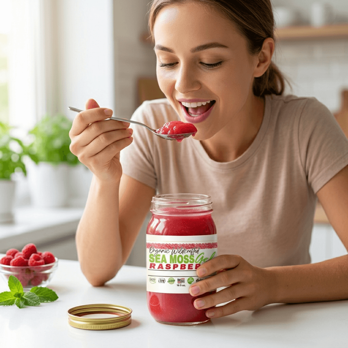 Sea Moss Gel - Raspberry Flavor 16oz