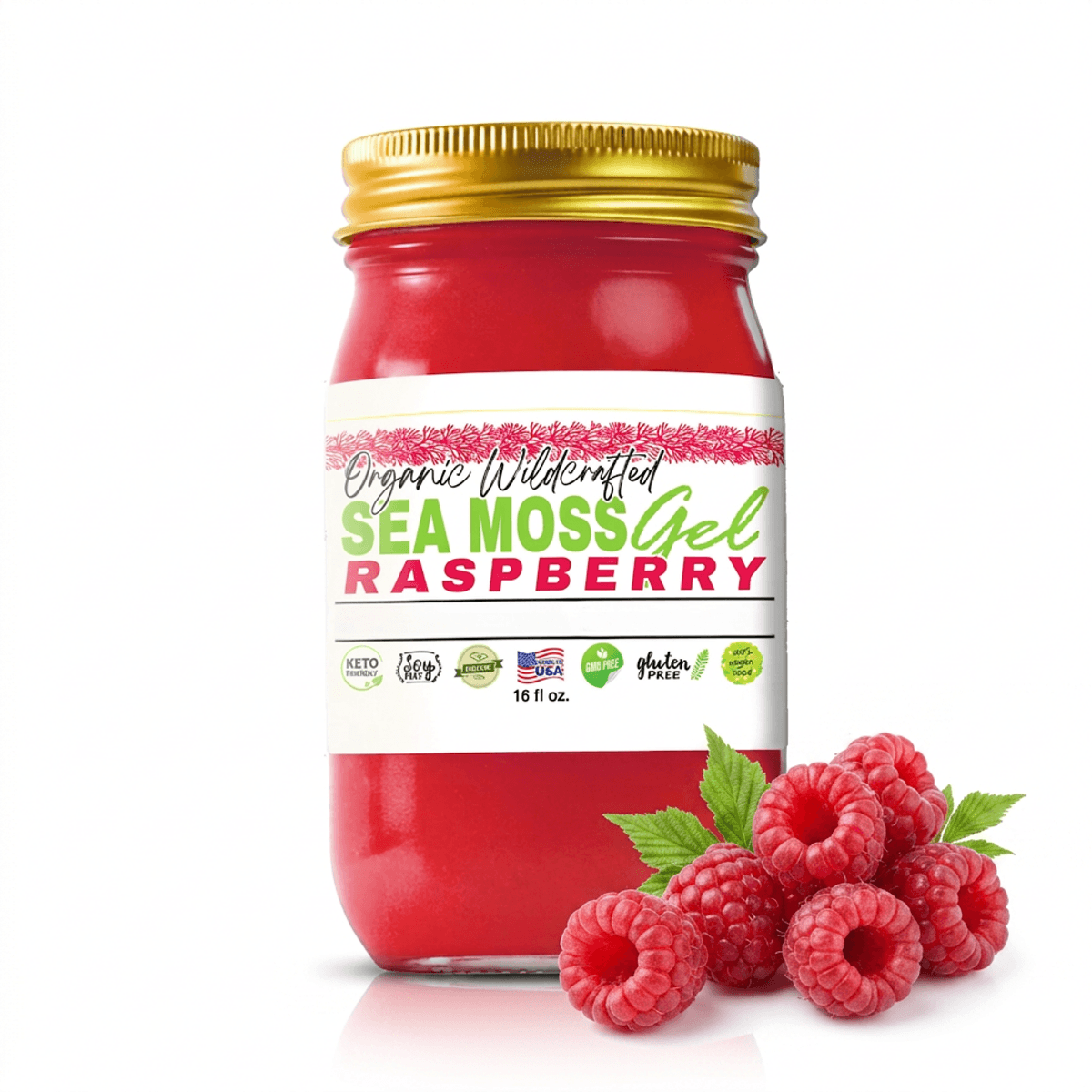 Sea Moss Gel - Raspberry Flavor 16oz