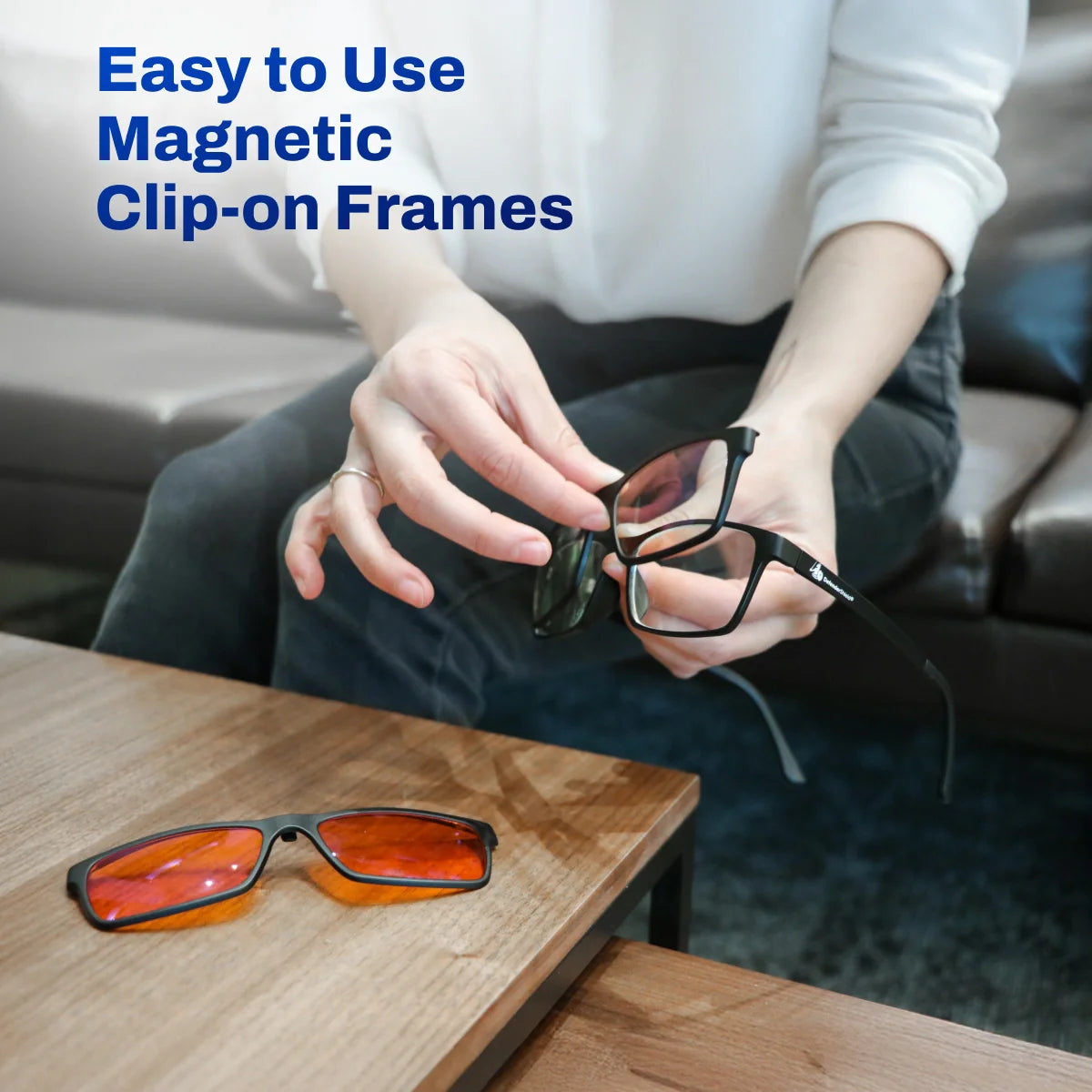 Versa Blue Light Blocking Glasses – with Interchangeable 50% and 99% Blocking Lenses