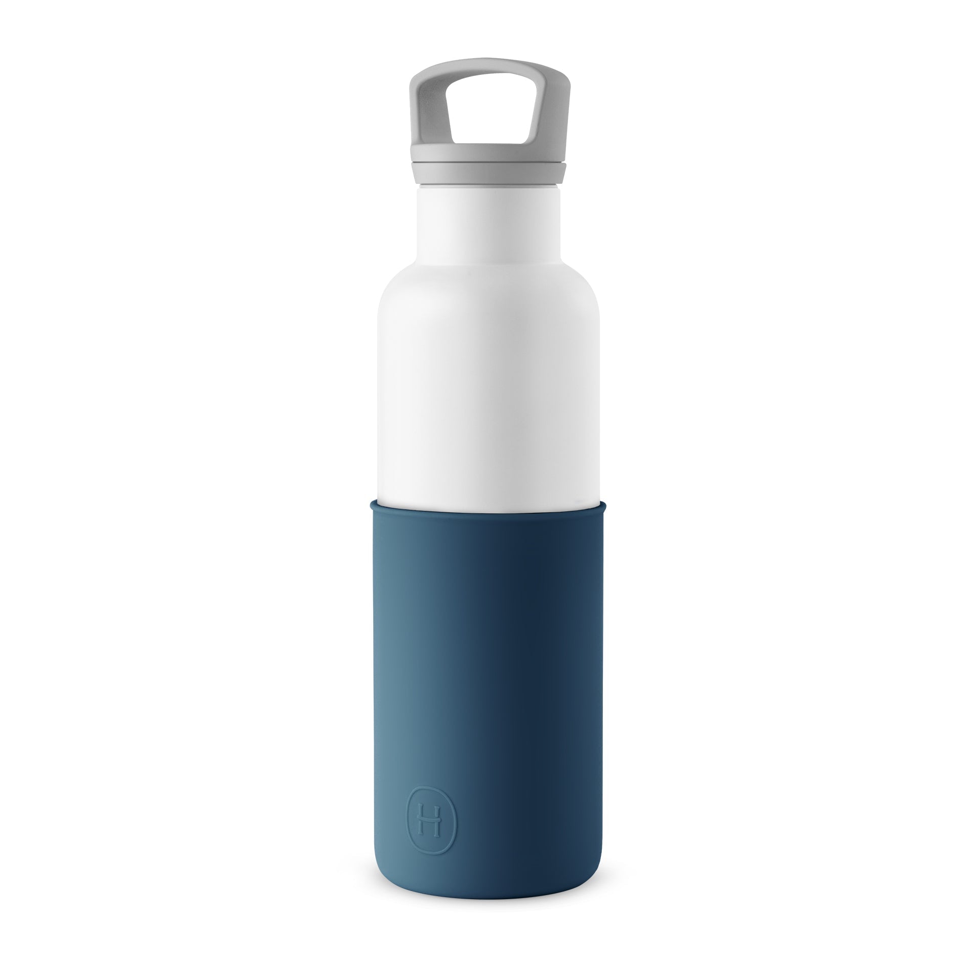 White-Navy Blue 20 Oz