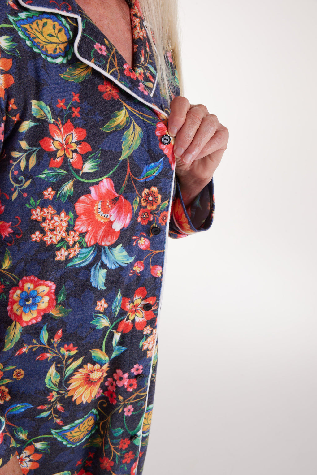 Cecilia Pajama Magnetic Dress in Blue Floral