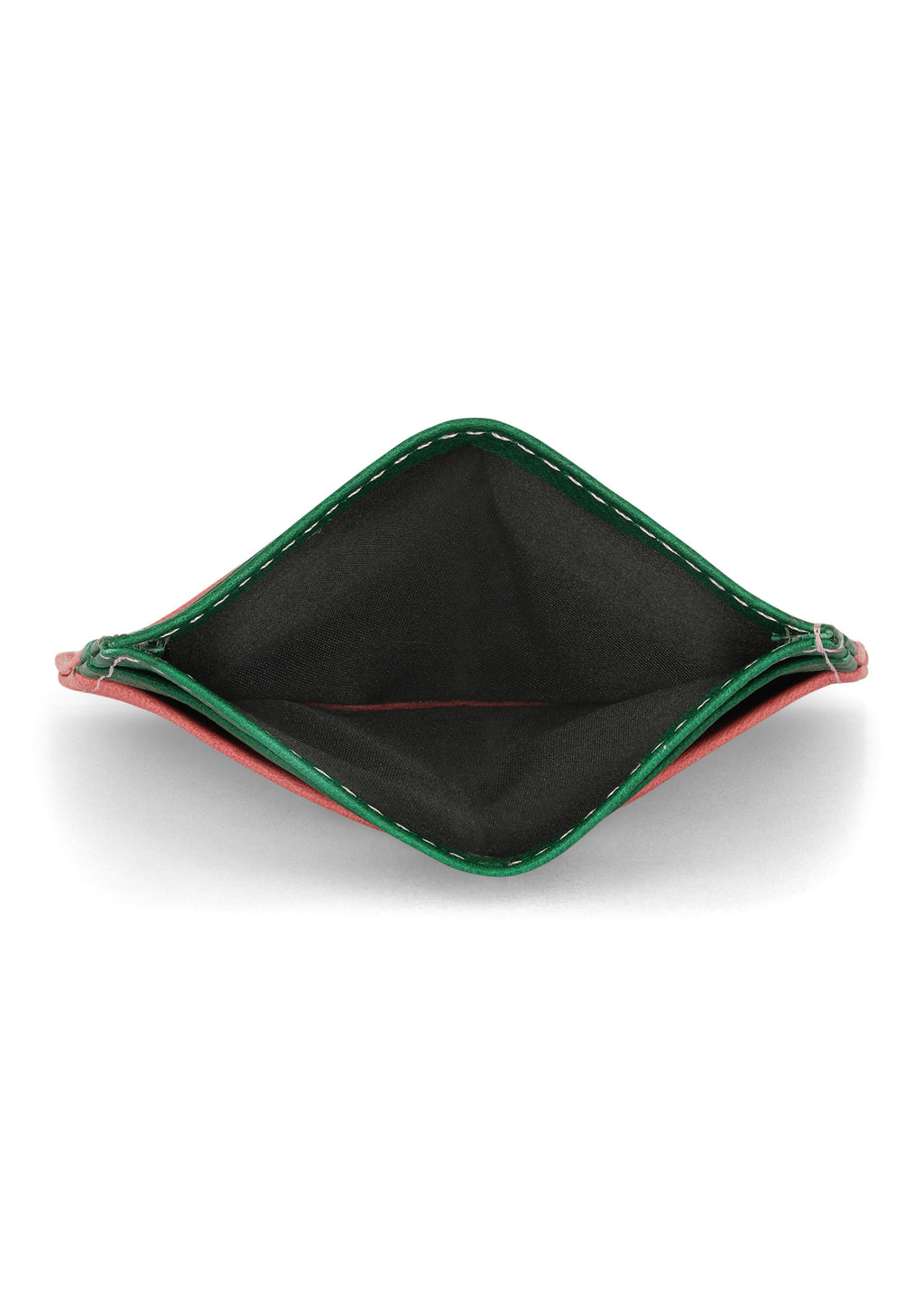 Jaguar Leather Card Holder Wallet Pink + Green