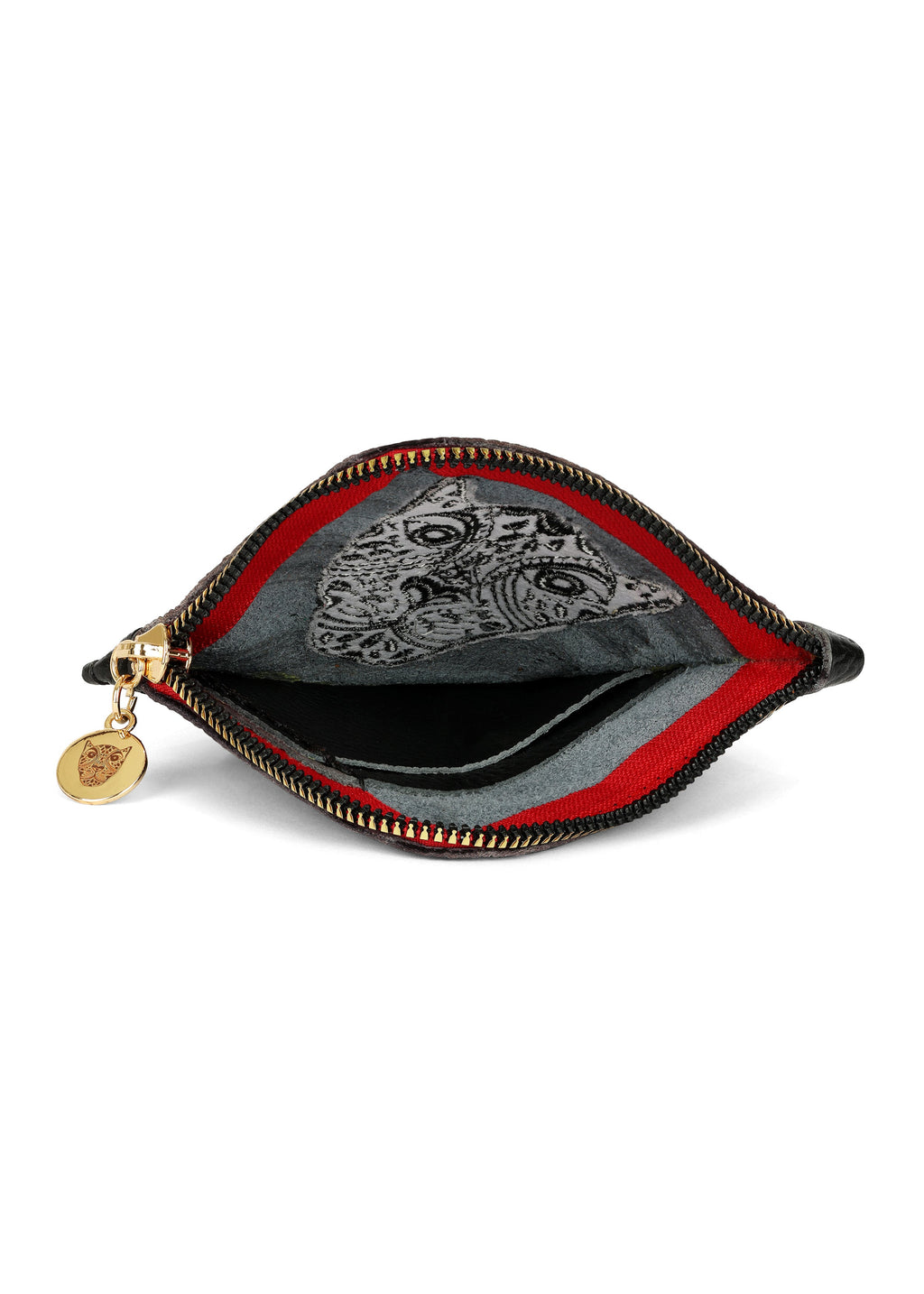 Jaguar Embroidered Zip Around Wallet Black