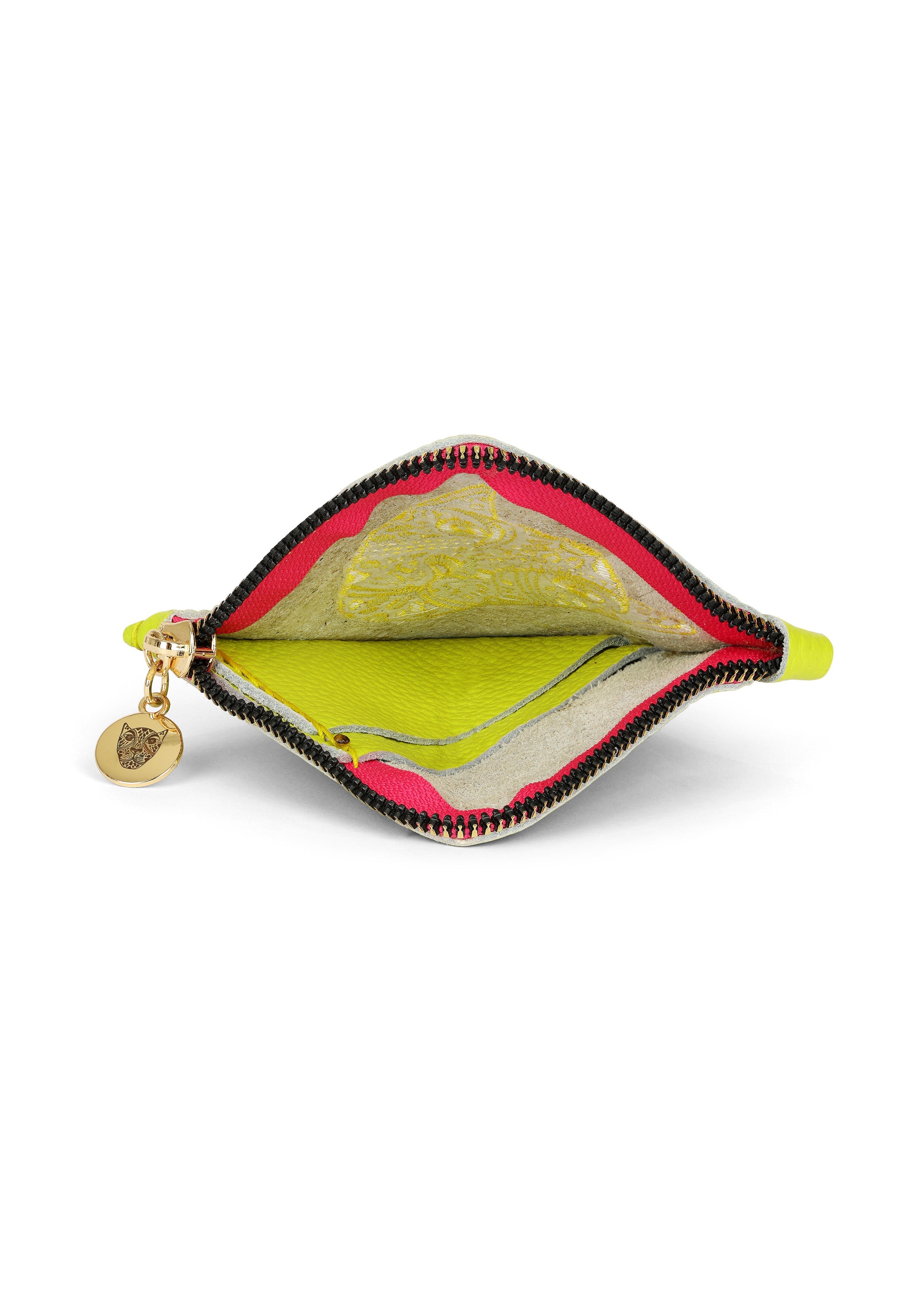 Jaguar Embroidered Zip Around Wallet Yellow