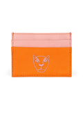 Jaguar Leather Card Holder Wallet Pink and Orange