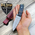 Custom Handmade Damascus Hunting Knife with Buffalo Horn Handle