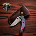 Premium Damascus Steel Everyday Carry Pocket Knife – Exotic Wood Handle