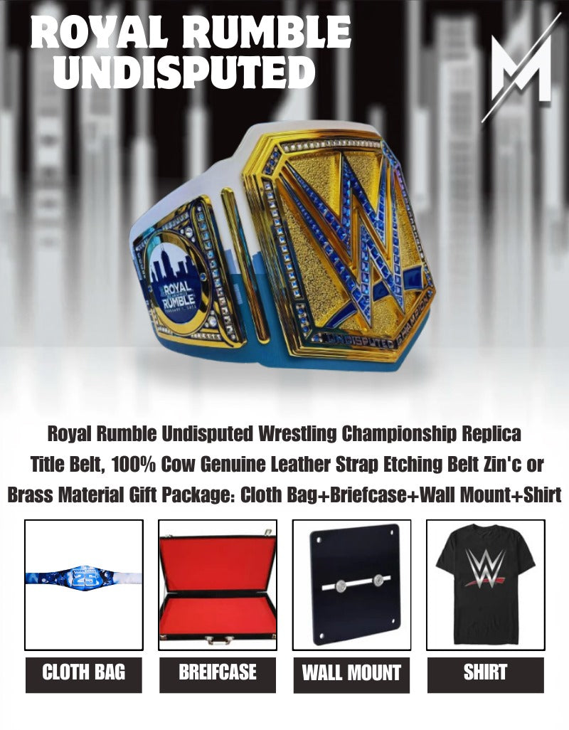 Royal Rumble Undisputed Wrestling Championship Title Belt Replica