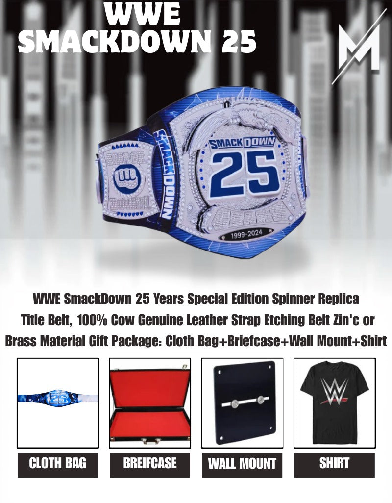 WWE SmackDown 25 Years Special Edition Spinner Replica Title Belt
