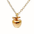 Gold Apple Necklace Cute Teacher Gift Kawaii Dainty Fruit Jewelry