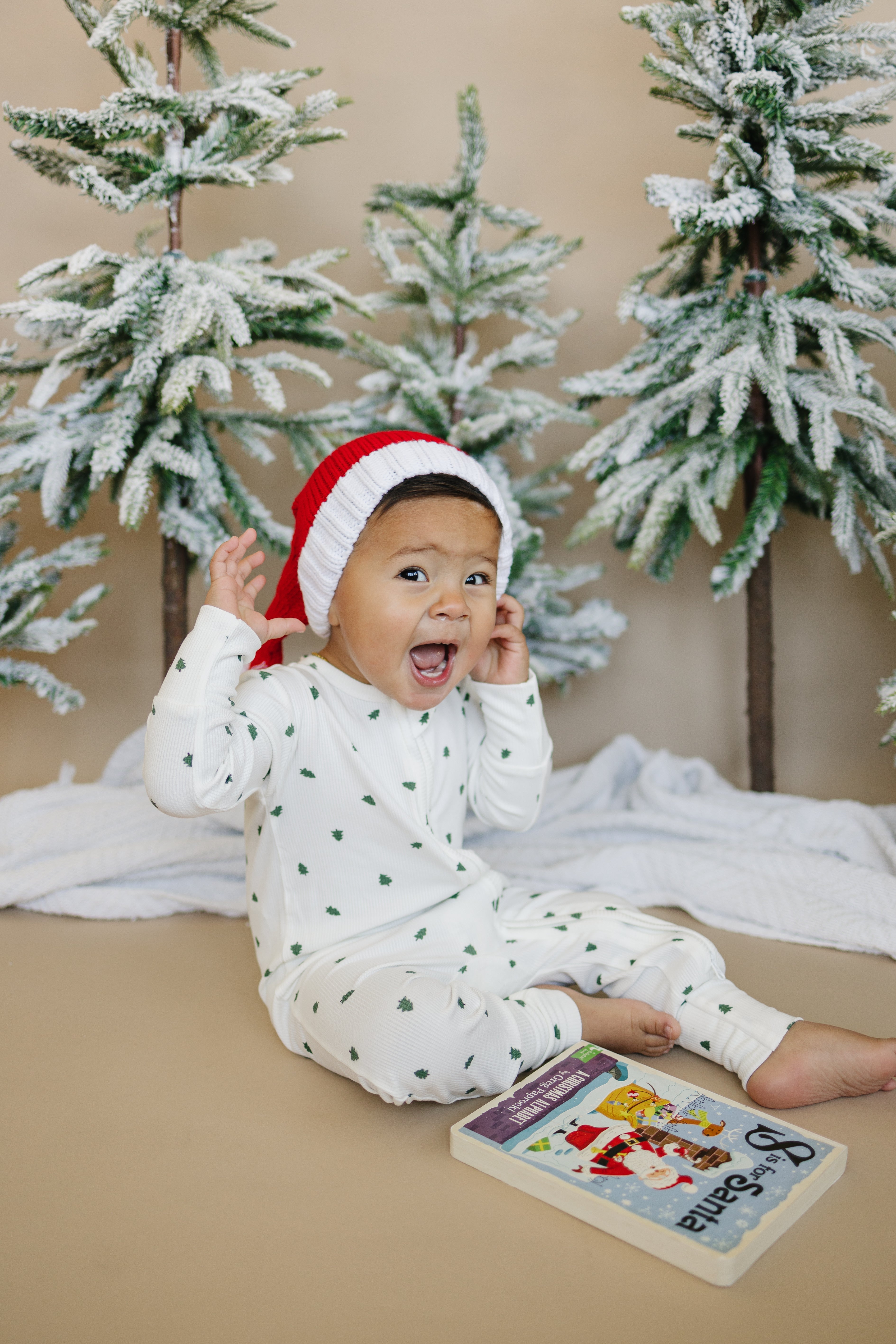 Tiny Trees Ribbed Bamboo Zippy Pajamas