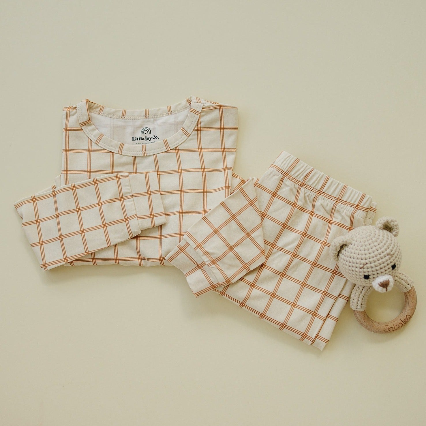 Burnt Orange Plaid 2pc Bamboo Pajamas