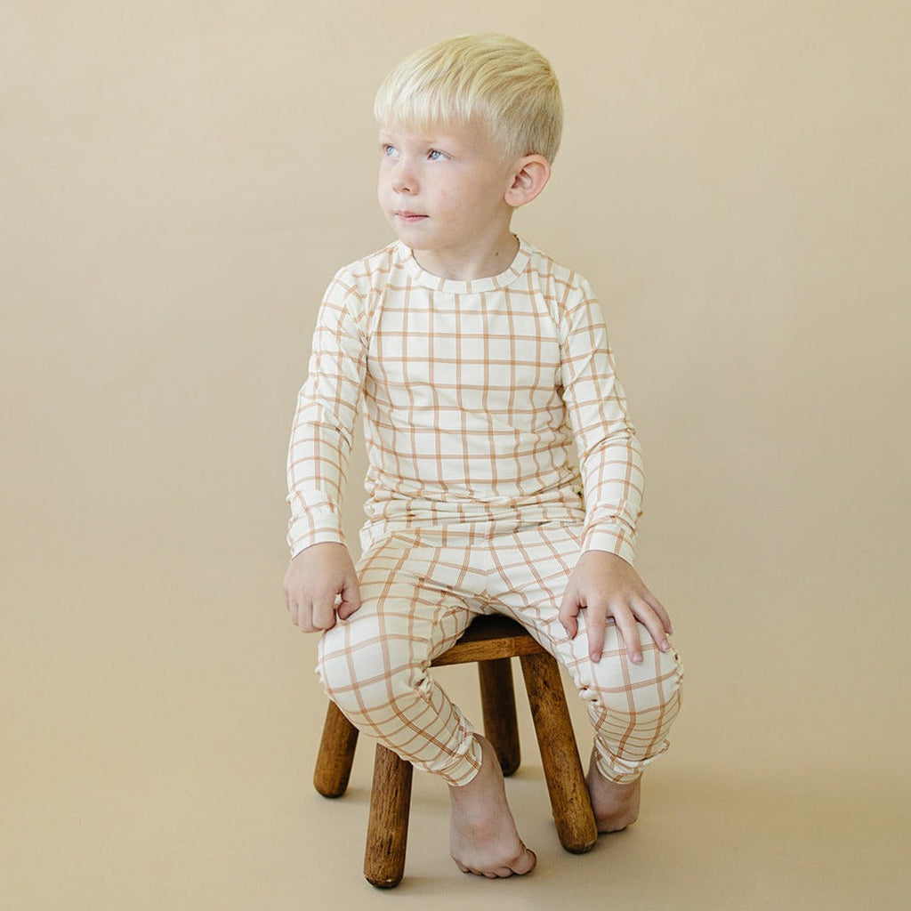 Burnt Orange Plaid 2pc Bamboo Pajamas
