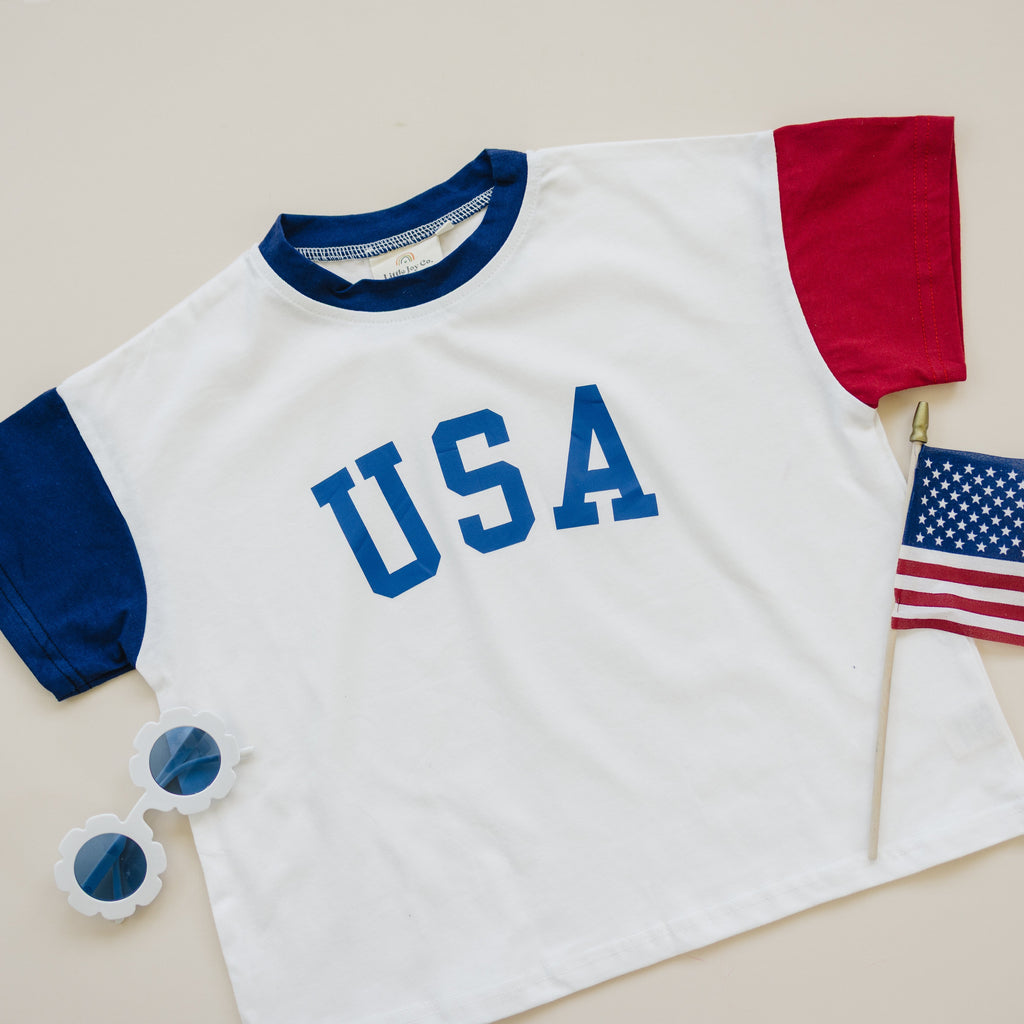 USA Colorblock Tee - Oversized or Regular Fit