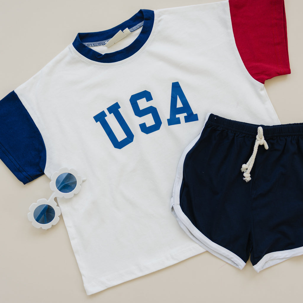 USA Colorblock Tee - Oversized or Regular Fit